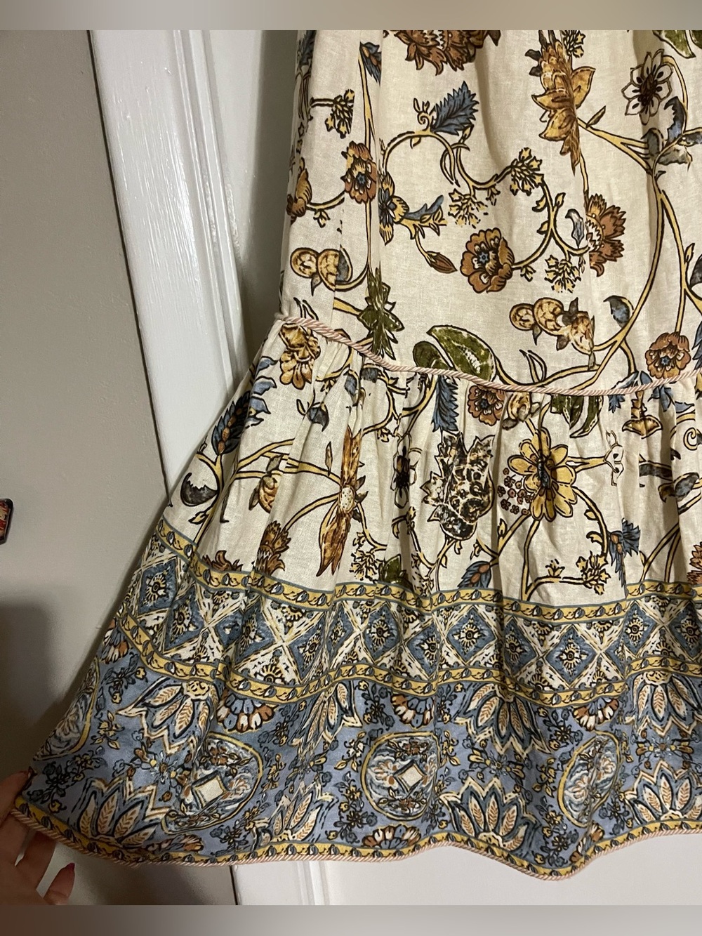 Calypso St Barth Womens Linen Rayon Blend Floral Midi Skirt  Medium Boho - Picture 5 of 13